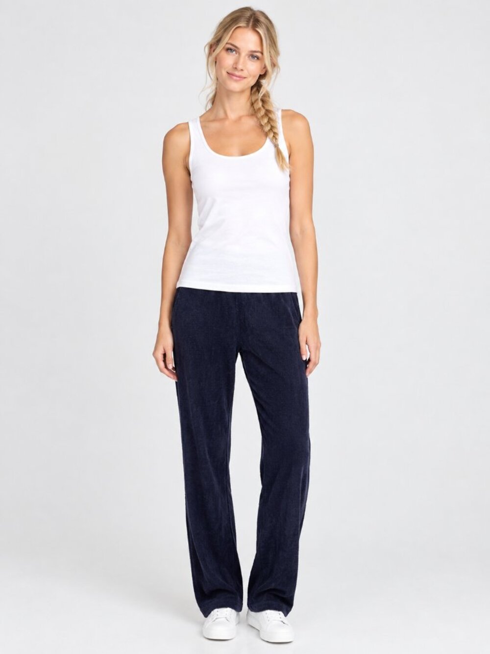 Lands' End Corduroy Pullon Trouser Black 2X 20W- 22W #A4454